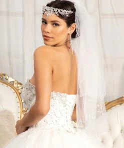 Embroidered Strapless Ball Gown By Elizabeth K GL3017