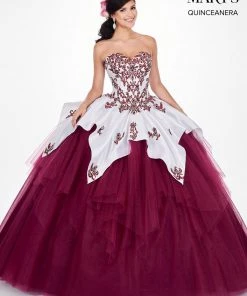 Embroidered Strapless Quinceanera Dress By Mary's Bridal MQ2056 11 Embroidered Strapless Quinceanera Dress By Mary's Bridal MQ2056
