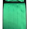Vesuvio Napoli Emerald Green Poly Satin Cummerbund, Bow Tie, And Hanky Set 1 Vesuvio Napoli Emerald Green Poly Satin Cummerbund, Bow Tie, And Hanky Set