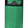 Vesuvio Napoli Men Emerald Green Silk Satin Cummerbund And Bow Tie Set