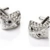 ABC Fashion Fan Shaped Silver Cufflinks With Crystals