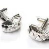 ABC Fashion Fan Shaped Silver Cufflinks With Crystals Men