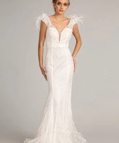 Prom Feather Glitter Mermaid Dress By Elizabeth K GL1983