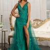 Fitted 3D Floral Applique Gown By Elizabeth K GL3011 1 Fitted 3D Floral Applique Gown By Elizabeth K GL3011