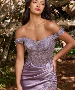 Fitted 3D Floral Corset Gown By Cinderella Divine CD0186 Prom