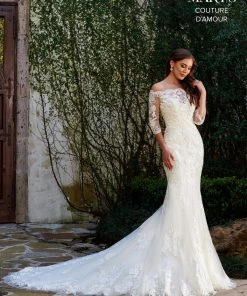 Mary's Bridal Couture Damour Collection Wedding Dresses Fitted Applique Bridal Gown By Mary's Bridal MB4106