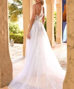 Prom Fitted Applique Overskirt Gown By Cinderella Divine CD931W