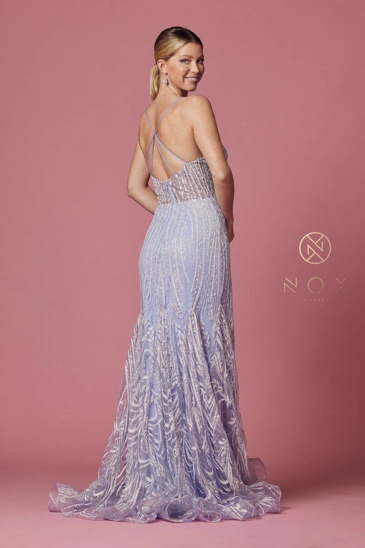 Prom Fitted Applique Sleeveless Gown By Nox Anabel T1010 4 Prom Fitted Applique Sleeveless Gown By Nox Anabel T1010
