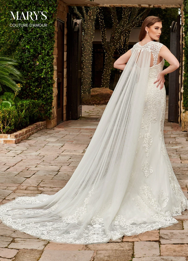 Mary's Bridal Couture Damour Collection Wedding Dresses Fitted Cape Bridal Gown By Mary's Bridal MB4113 4 Mary's Bridal Couture Damour Collection Wedding Dresses Fitted Cape Bridal Gown By Mary's Bridal MB4113