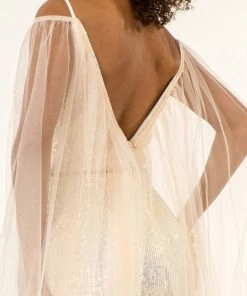 Fitted Cape Sleeve Sequin Gown By Elizabeth K GL1955 Prom 11 Fitted Cape Sleeve Sequin Gown By Elizabeth K GL1955 Prom