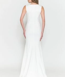 Fitted Chiffon Cape Wedding Dress By Poly USA 8566-1