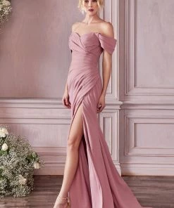 Prom Fitted Cold Shoulder Gown By Cinderella Divine KV1057