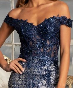 Prom Fitted Corset Sequin Gown By Elizabeth K GL3024
