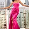 Fitted Drape Satin Gown By Cinderella Divine CD974 Prom