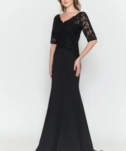 Fitted Embroidered Bodice Bridal Dress By Poly USA 8560 Prom