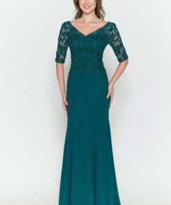 Fitted Embroidered Bodice Bridal Dress By Poly USA 8560 Prom