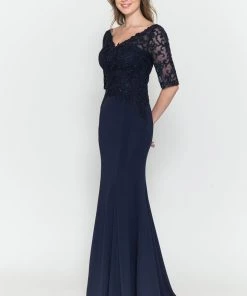 Fitted Embroidered Bodice Bridal Dress By Poly USA 8560 Prom