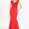 Fitted Embroidered Cap Sleeve Gown By Poly USA 8558 Prom