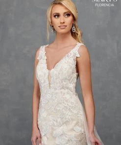 Florencia By Mary's Bridal Fitted Floral Applique Bridal Gown By Mary's Bridal MB3113 Wedding Dresses