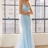 Fitted Glitter Mesh V-Neck Gown By Juliet 271 Prom