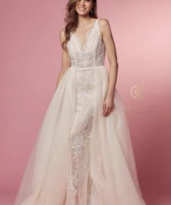 Prom Fitted Lace A-line Tulle Gown By Nox Anabel E474