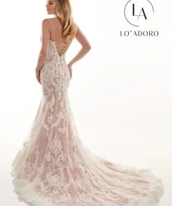 Lo Adoro By Mary's Bridal Fitted Lace Applique Bridal Dress By Mary's Bridal M740