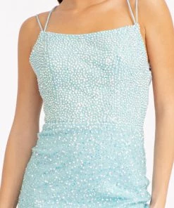 Prom Fitted Lace-Up Embellished Gown By Elizabeth K GL3052