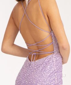 Prom Fitted Lace-Up Embellished Gown By Elizabeth K GL3052