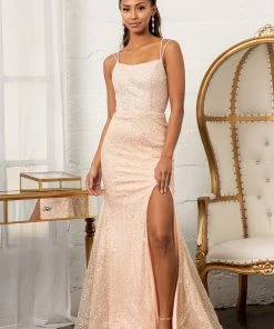 Prom Fitted Lace-Up Embellished Gown By Elizabeth K GL3052