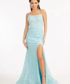 Prom Fitted Lace-Up Embellished Gown By Elizabeth K GL3052