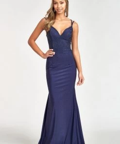 Fitted Lace-Up Rhinestone Gown By Elizabeth K GL3036 Prom 20 Fitted Lace-Up Rhinestone Gown By Elizabeth K GL3036 Prom
