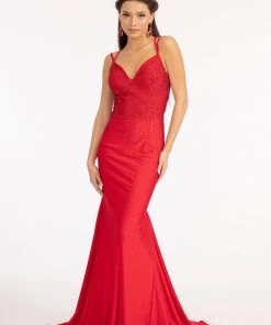 Fitted Lace-Up Rhinestone Gown By Elizabeth K GL3036 Prom 16 Fitted Lace-Up Rhinestone Gown By Elizabeth K GL3036 Prom