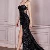 Prom Fitted Lace-Up Sequin Gown By Cinderella Divine HT168