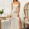 Prom Fitted Lace-Up Sequin Gown By Elizabeth K GL3051