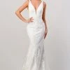 Fitted Lace V-Neck Bridal Gown By Cinderella Divine J815W