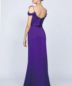 Fitted Long Cold Shoulder Dress By Juliet 641