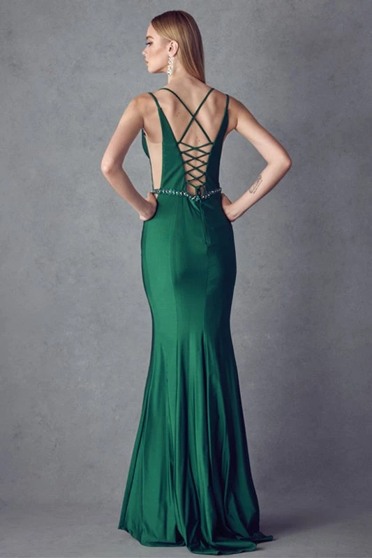 Fitted Long Deep V-Neck Dress By Juliet 239 Prom 9 Fitted Long Deep V-Neck Dress By Juliet 239 Prom