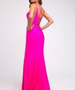 Fitted Long Deep V-Neck Dress By Juliet 239 Prom 30 Fitted Long Deep V-Neck Dress By Juliet 239 Prom