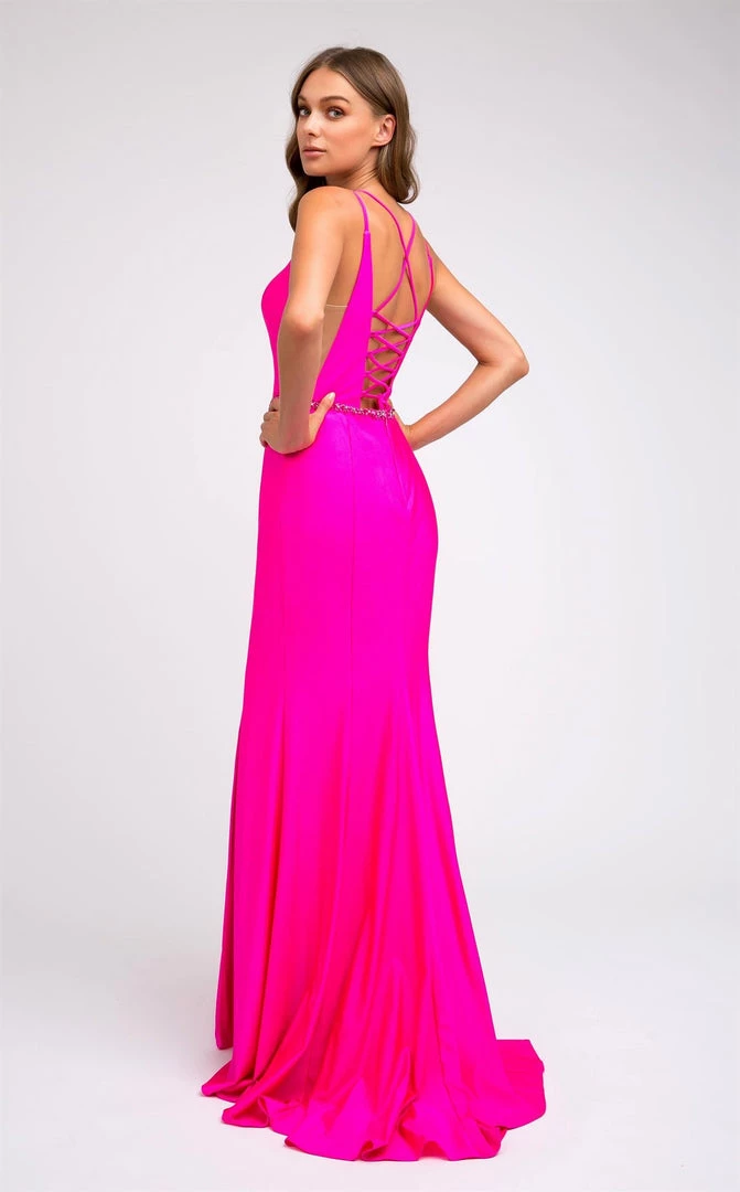 Fitted Long Deep V-Neck Dress By Juliet 239 Prom 16 Fitted Long Deep V-Neck Dress By Juliet 239 Prom