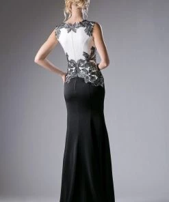 Fitted Long Embroidered Dress By Cinderella Divine CF121