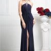 Fitted Long Front Twist Dress By Cinderella Divine KD011