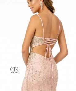 Prom Fitted Long Glitter Dress With Corset Back By Elizabeth K GL2938 18 Prom Fitted Long Glitter Dress With Corset Back By Elizabeth K GL2938