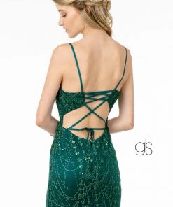 Prom Fitted Long Glitter Dress With Corset Back By Elizabeth K GL2938 14 Prom Fitted Long Glitter Dress With Corset Back By Elizabeth K GL2938