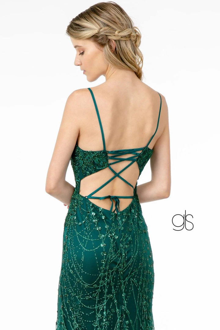 Prom Fitted Long Glitter Dress With Corset Back By Elizabeth K GL2938 6 Prom Fitted Long Glitter Dress With Corset Back By Elizabeth K GL2938