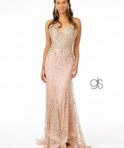 Prom Fitted Long Glitter Dress With Corset Back By Elizabeth K GL2938 15 Prom Fitted Long Glitter Dress With Corset Back By Elizabeth K GL2938