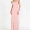 Prom Fitted Long Jersey V-Neck Dress By Poly USA 8392