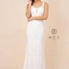 Fitted Long Lace Applique V-Neck Dress By Nox Anabel W907 Prom