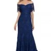 Fitted Long Off Shoulder Lace Dress By Poly USA 8030 Prom