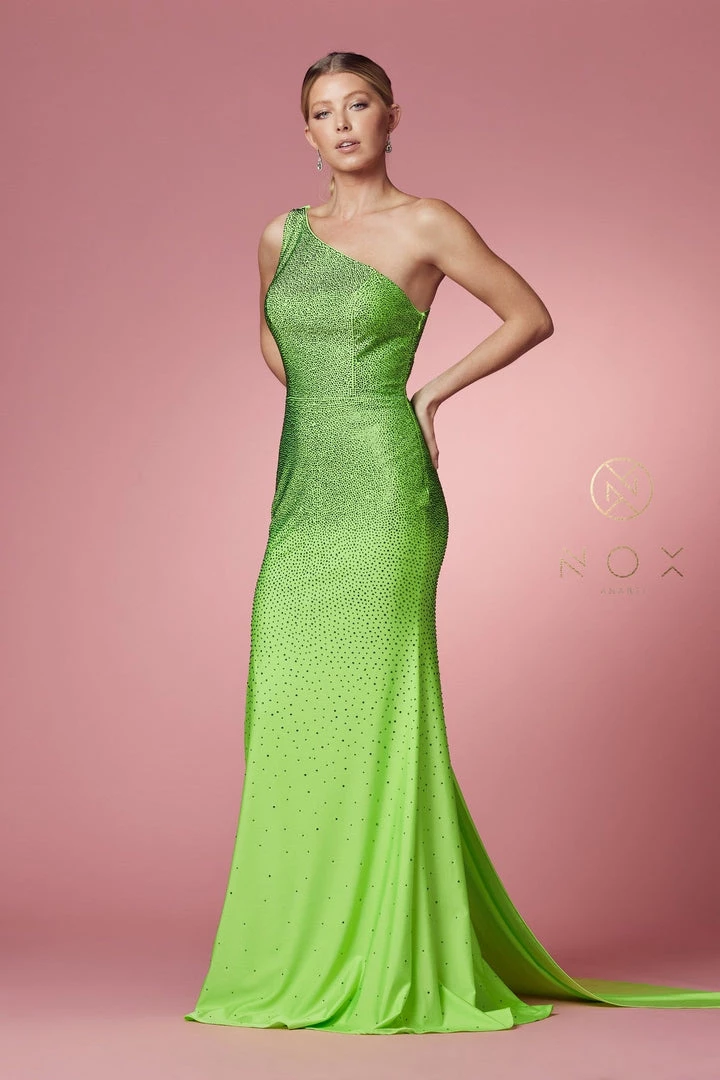 Fitted Long One Shoulder Dress By Nox Anabel E1039 7 Fitted Long One Shoulder Dress By Nox Anabel E1039
