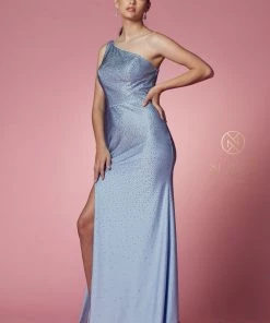 Fitted Long One Shoulder Dress By Nox Anabel E1039 35 Fitted Long One Shoulder Dress By Nox Anabel E1039